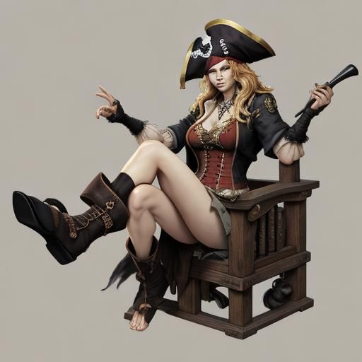 AI Generated Pirate Girl Feet