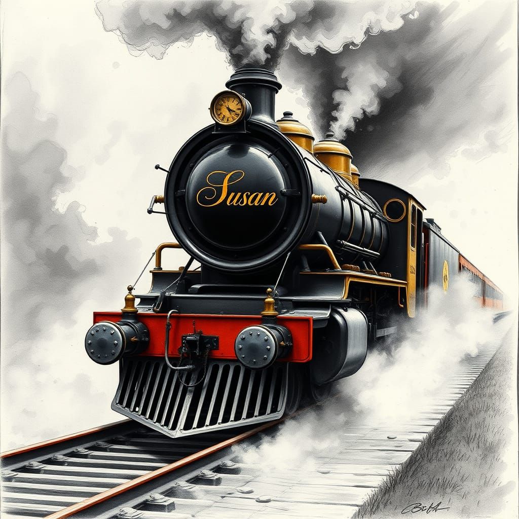 old black steam train  “Susan”