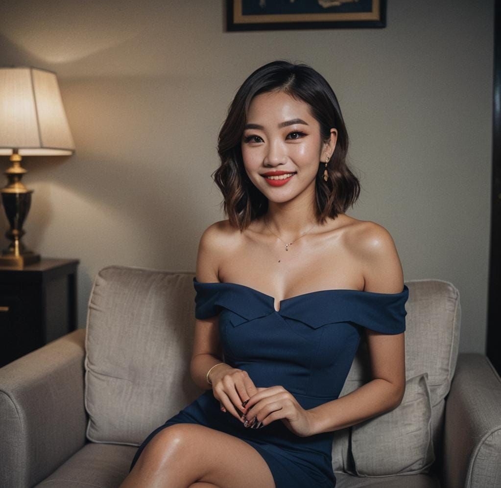 Beautiful Woman in Blue Dress, Cinematic Film Still