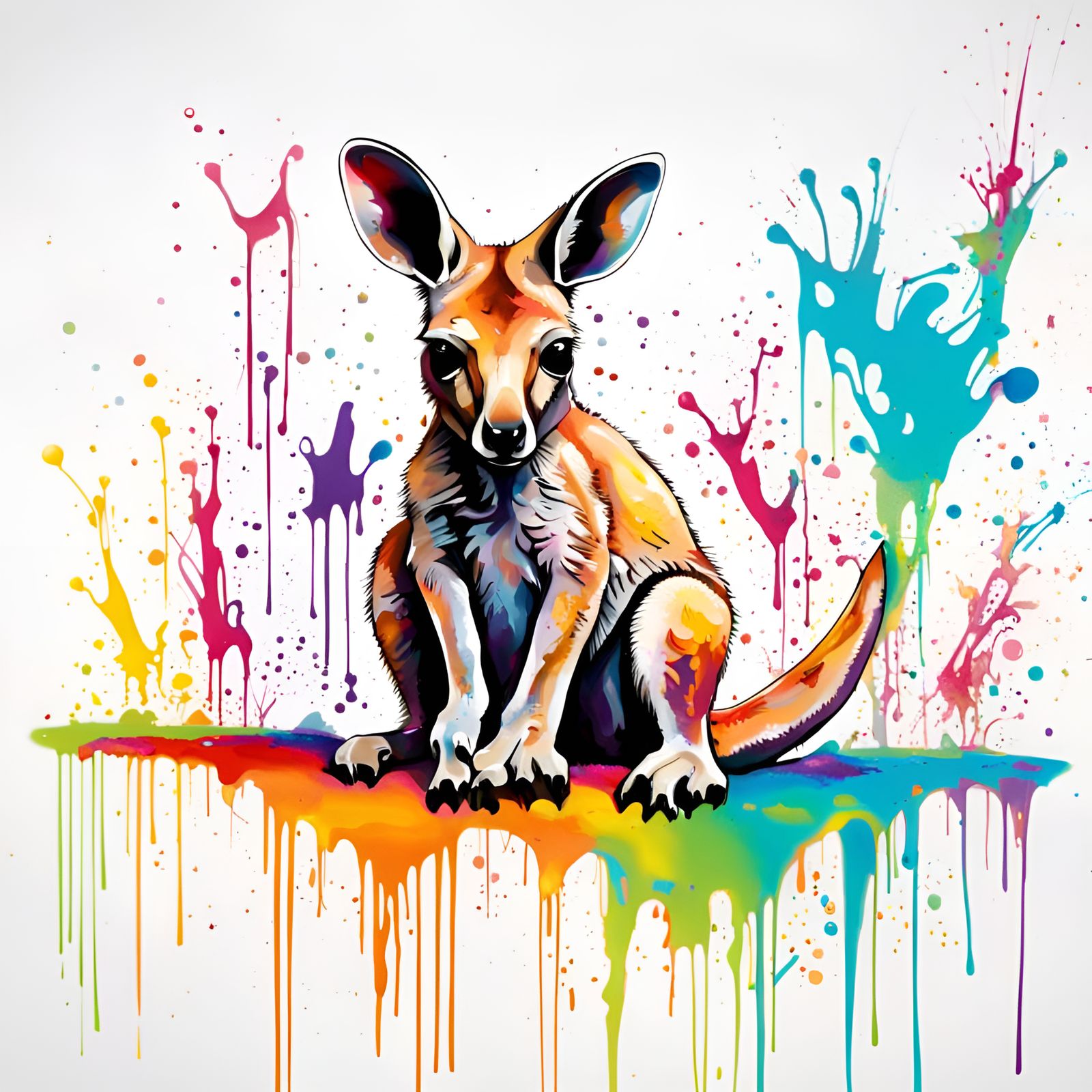 baby kangaroo graffiti art
