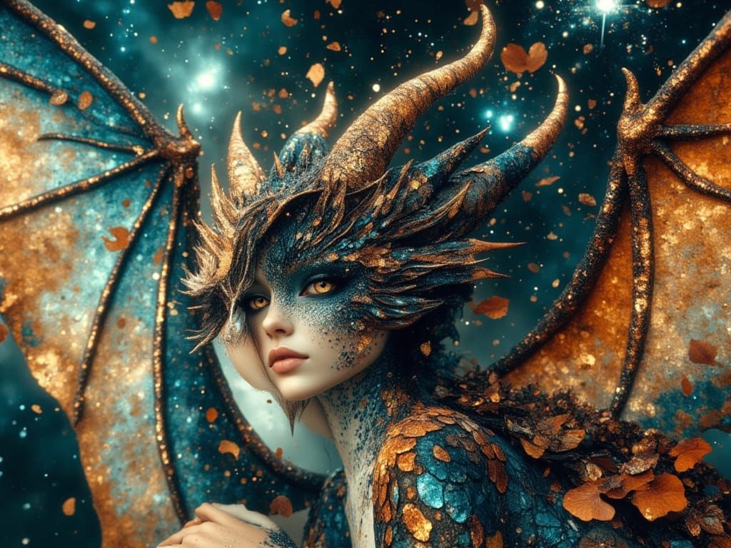 Dragon-Leopard Hybrid with Intricate Textures and Dramatic L...