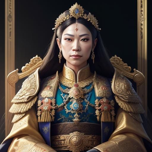 Regal Emperor Portrait in Dynamic Lighting