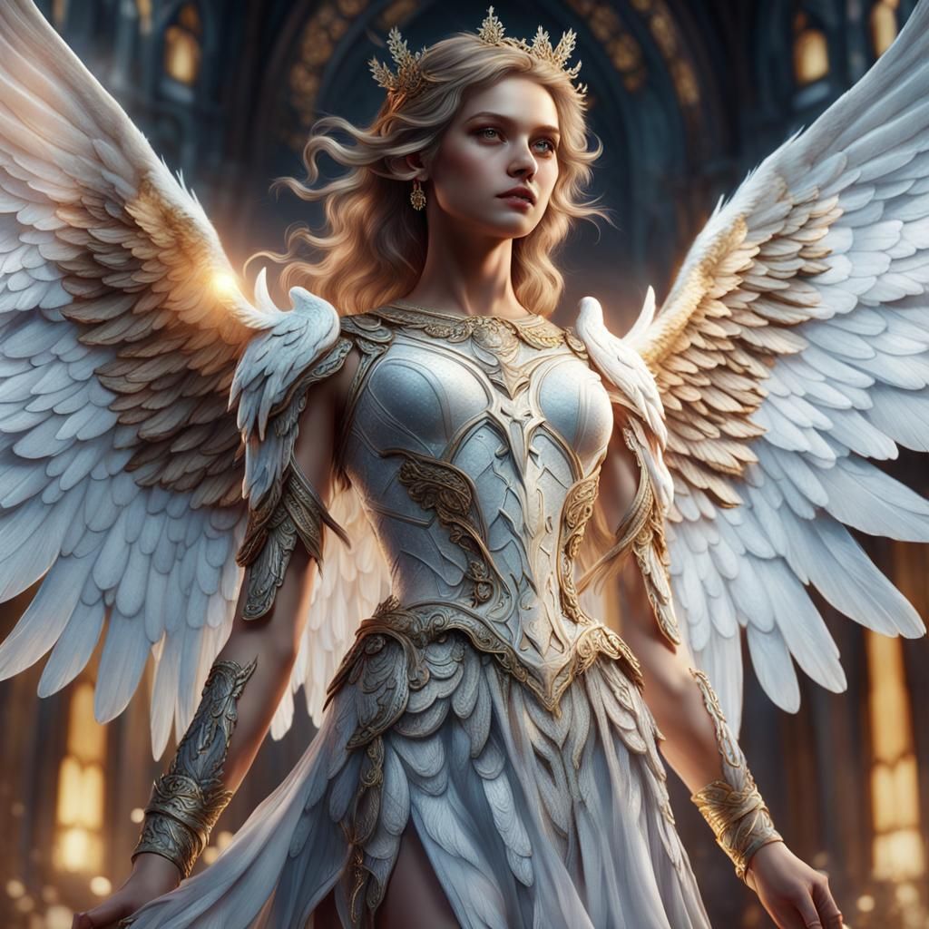 Detailed Angel Portrait in Fantasy Concept Art