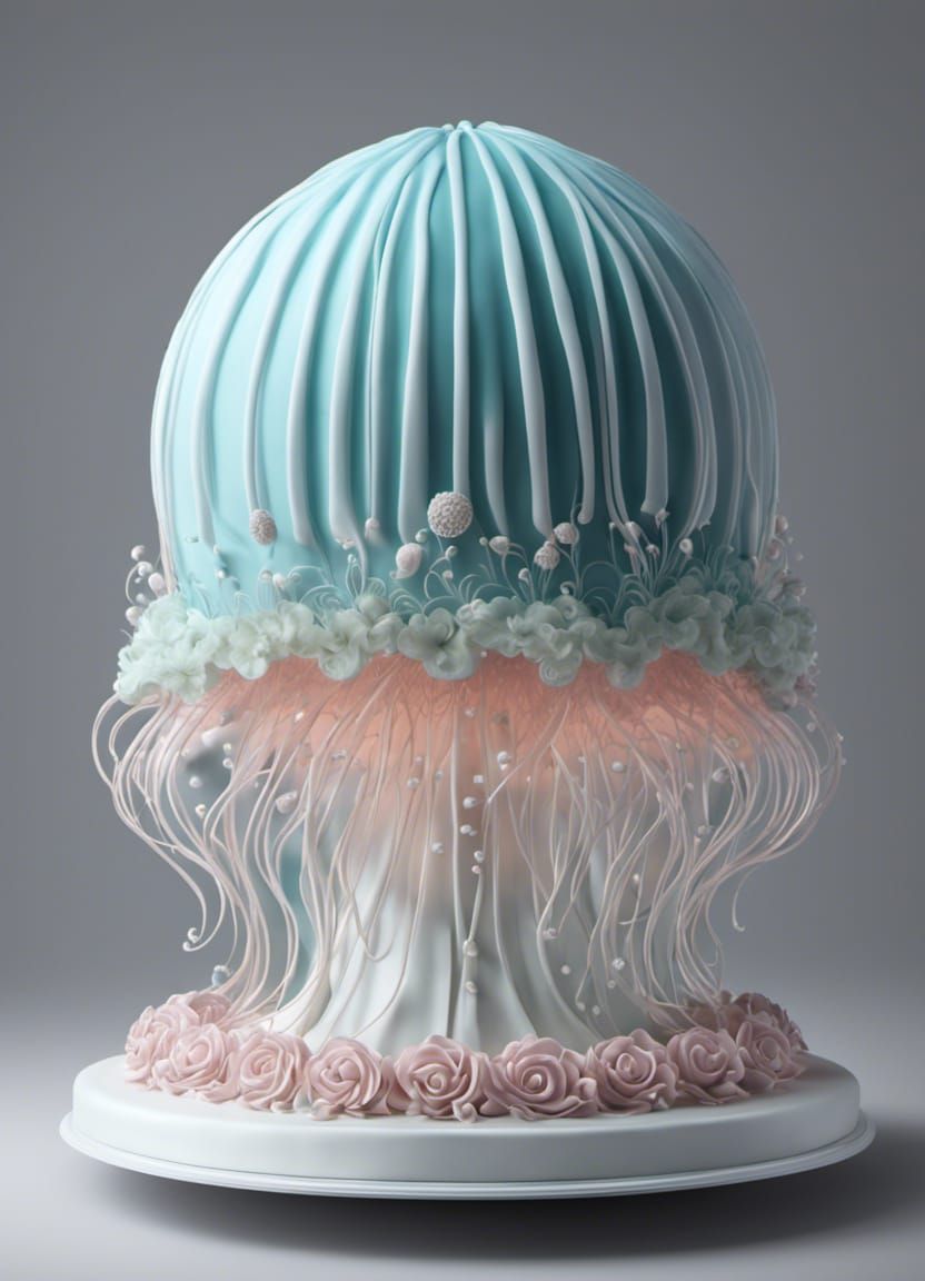 Delicate Jellyfish Inspired Wedding Cake
