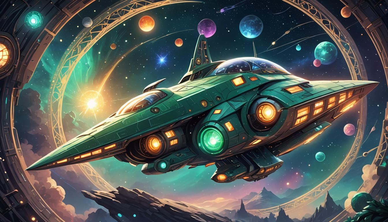 Harry Potter Spaceship in Zentangle Style