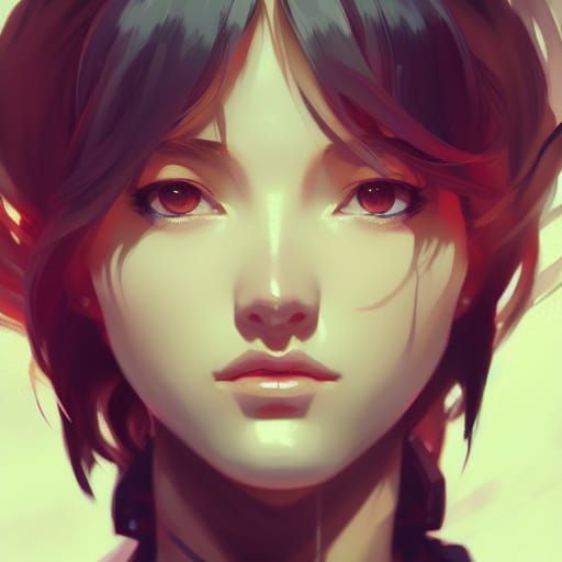 Anime Girl Portrait with Dynamic Lighting