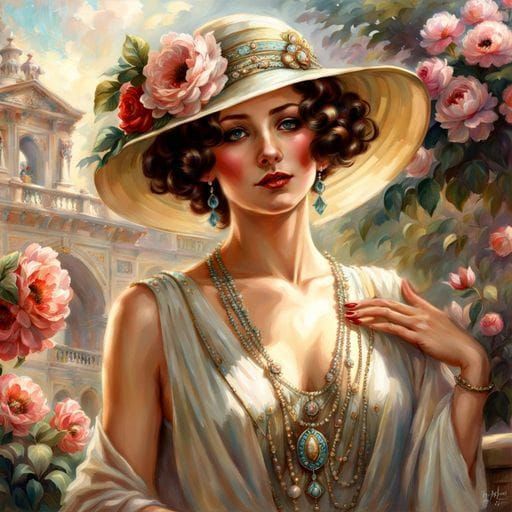 Elegant 1920s French Woman Portrait in High Detail