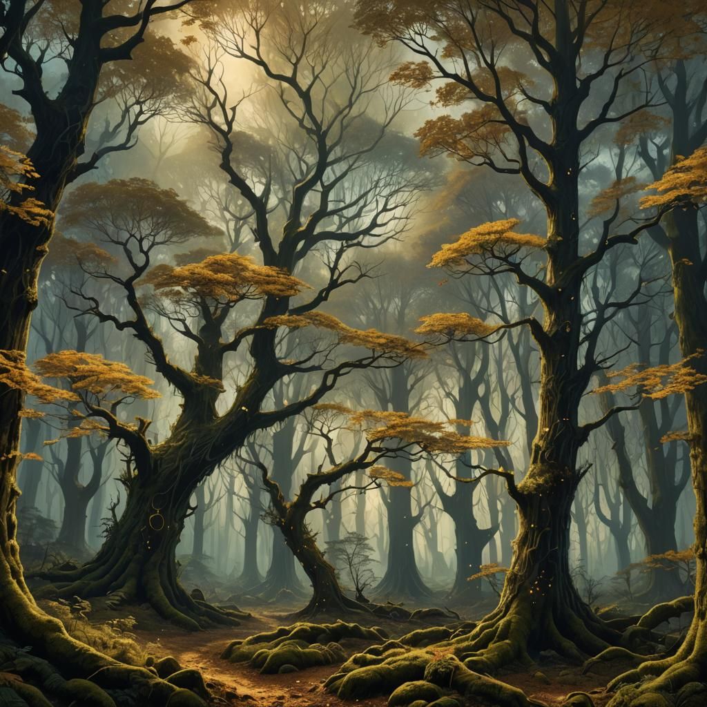 Enchanted Firefly Forest: A Matte Painting
