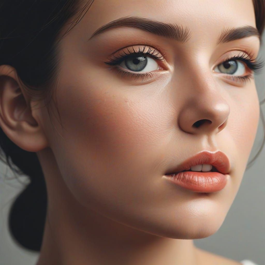 Minimalist Digital Art Portrait in Flat Design Style