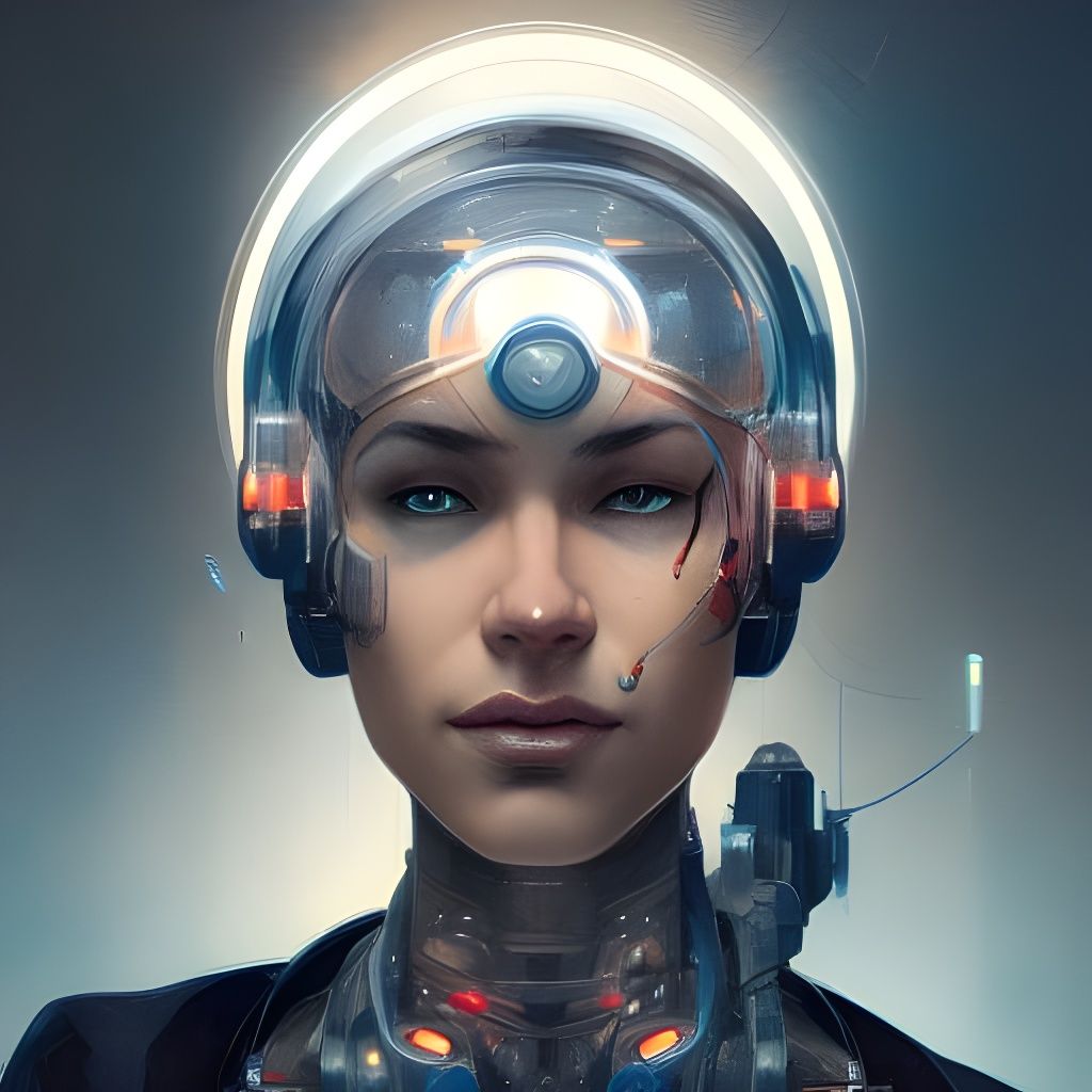 Cyborg Scientist Portrait with Dynamic Lighting