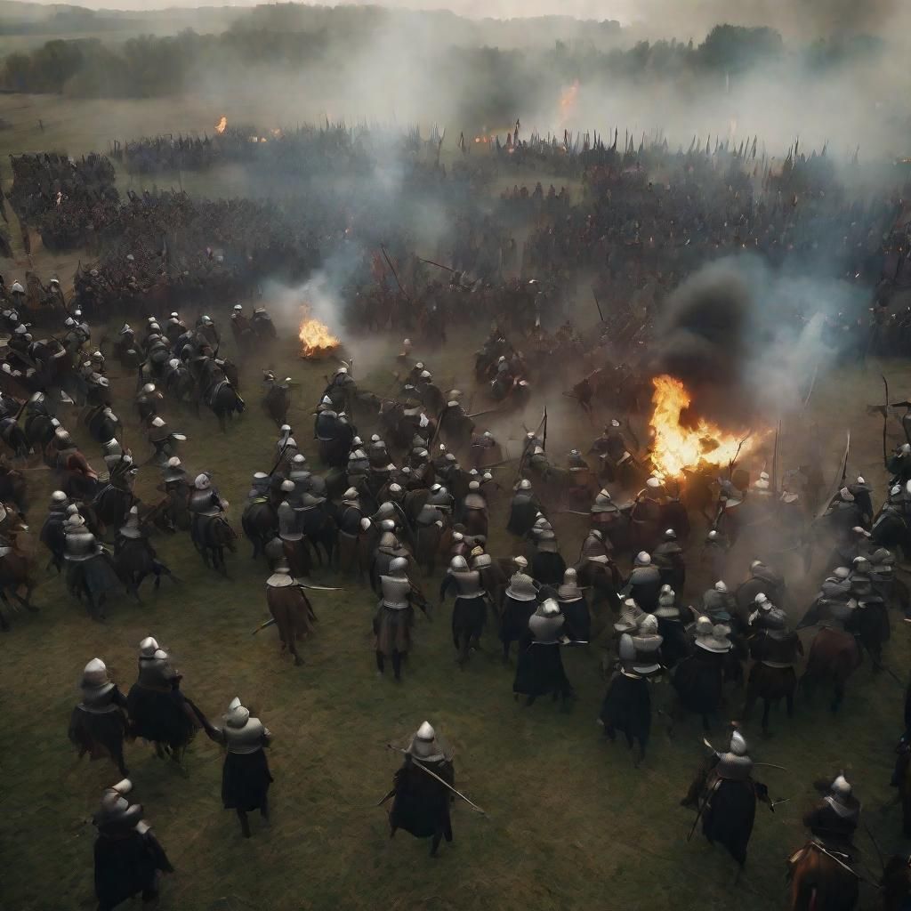 Epic Bird's Eye View of Medieval Battle