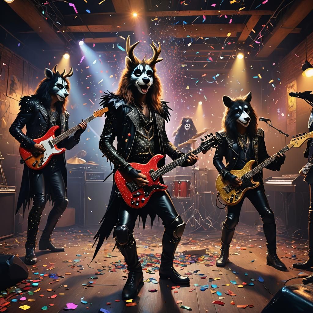 Glam Rock Animals Channel Kiss in Concert