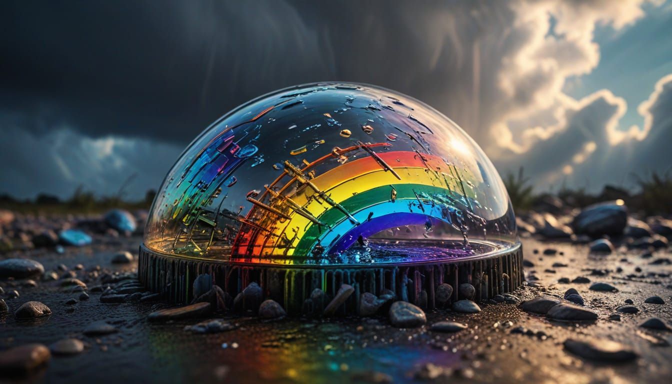 Rainbow Memory: Hyperrealistic Detailed Composition
