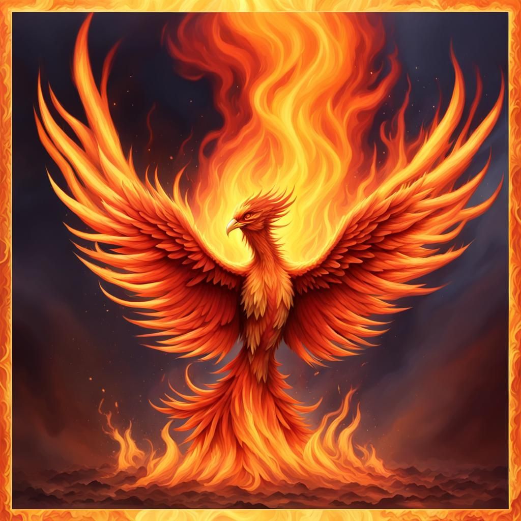 Fiery Phoenix Rising from the Ashes
