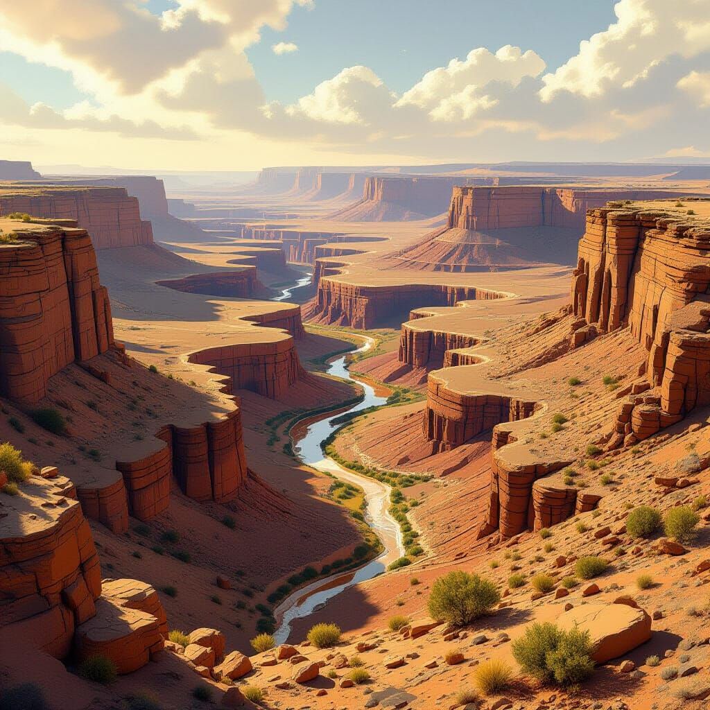 Fish River Canyon Landscape, Dramatic Lighting