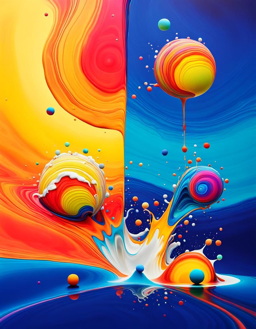 Ripples of Vibrant Non-Newtonian Fluids in a Surreal Landsca...
