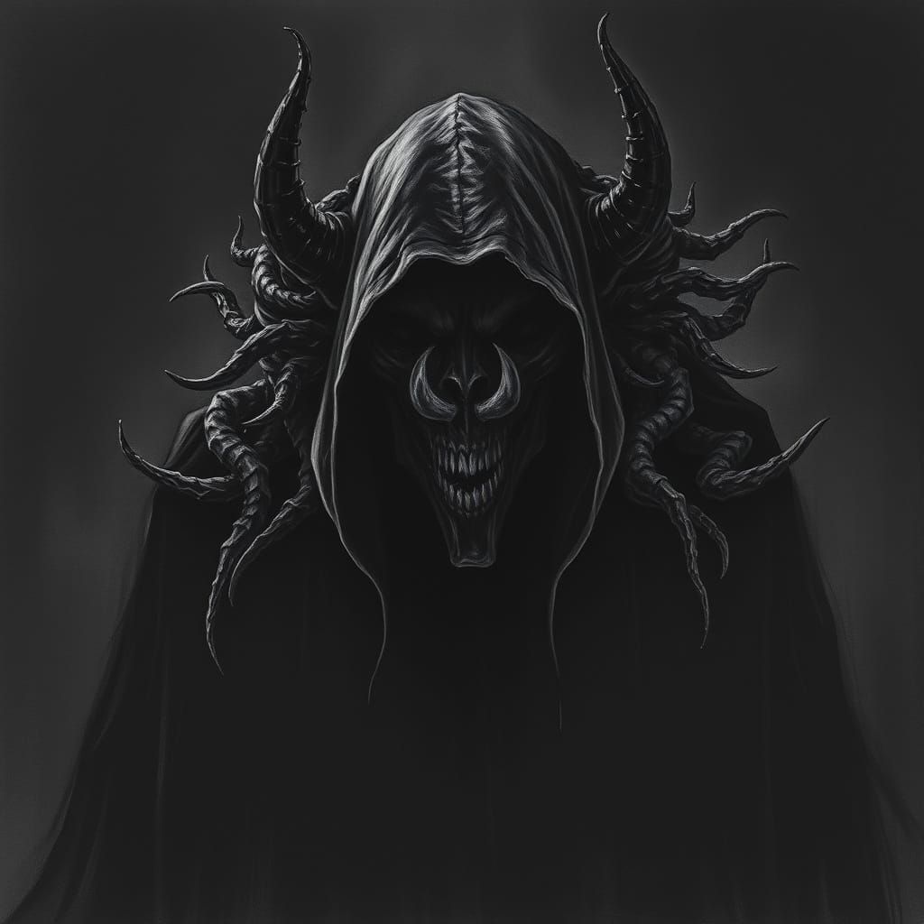 Dark Figure in Charcoal Drawing