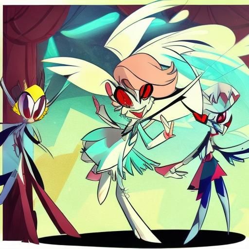 <lora:vivziepop version 2:1.0> cute spider angel girl cartoon art by vivziepop