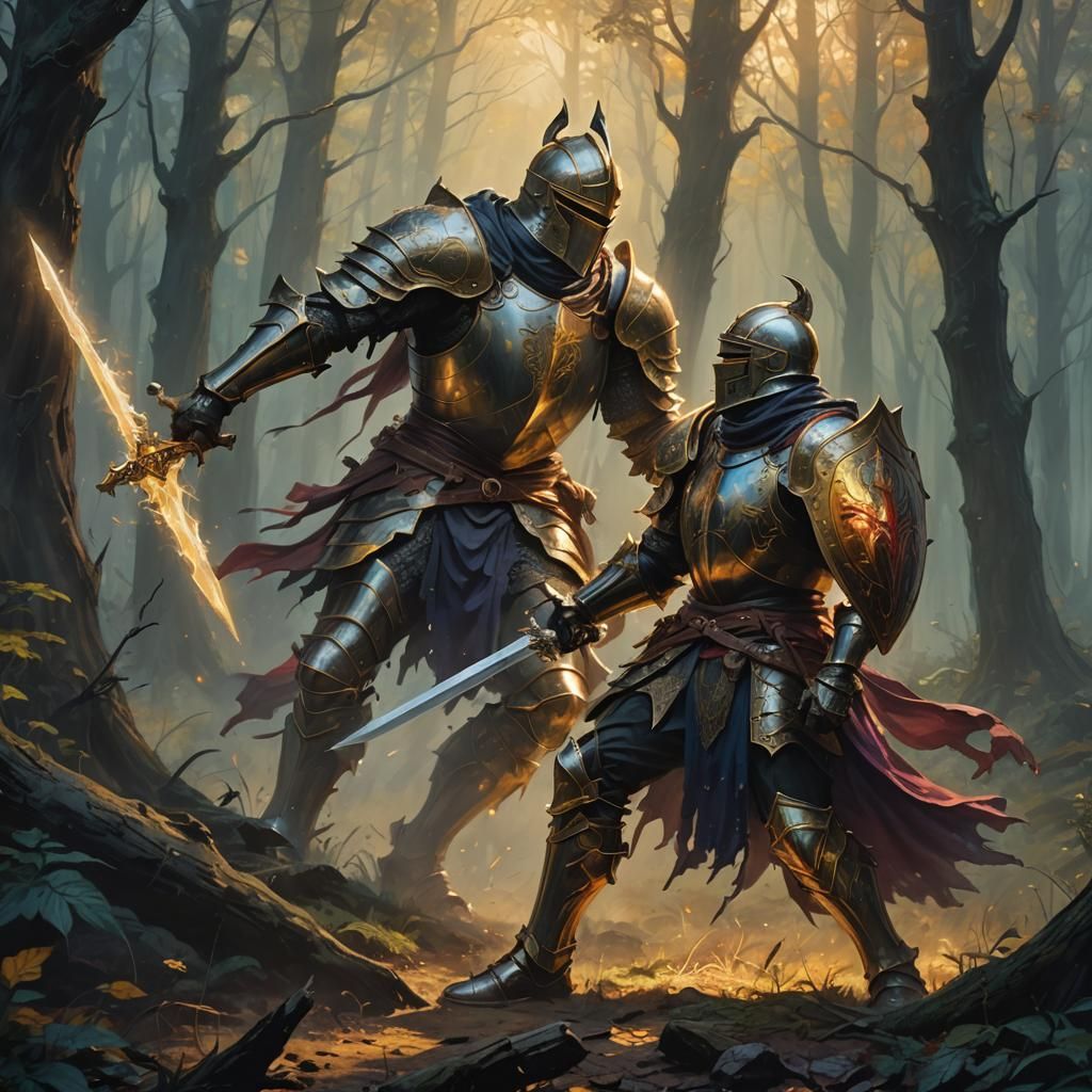 Epic Forest Battle in Triadic Colors