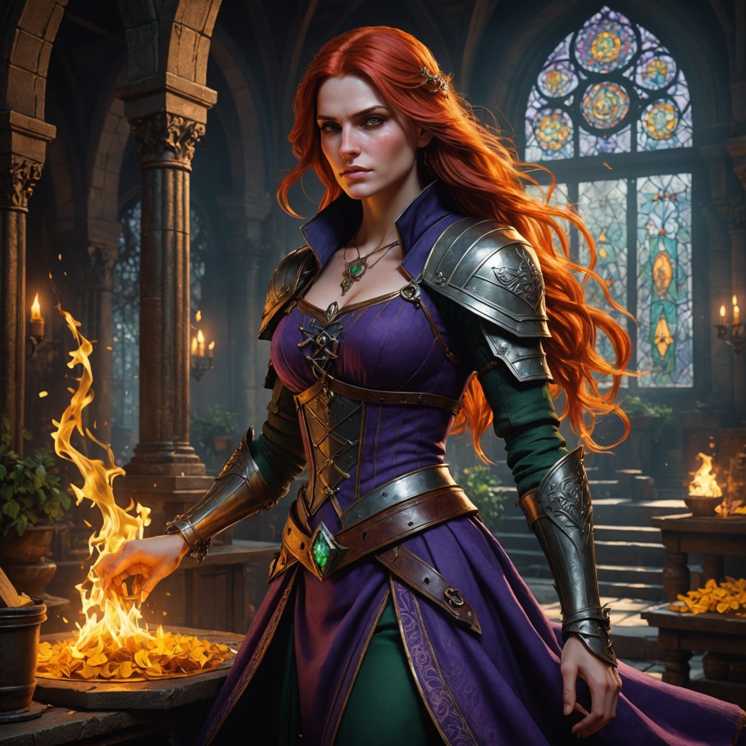 The Witcher: Powerful Red-Haired Sorceress in Epic Fantasy