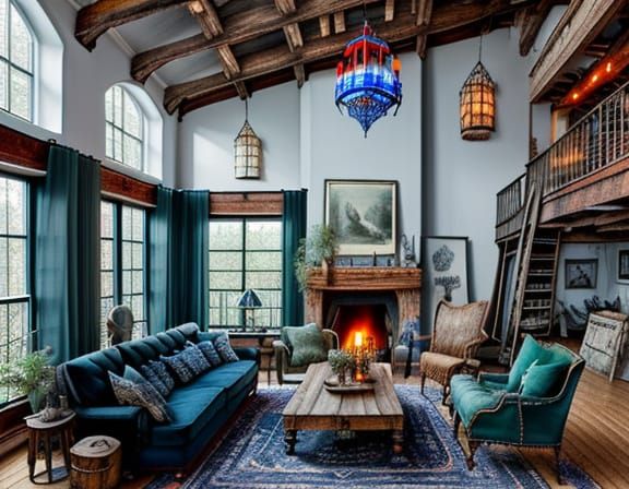 Witches Boho Shabby Chic Loft with Bay View