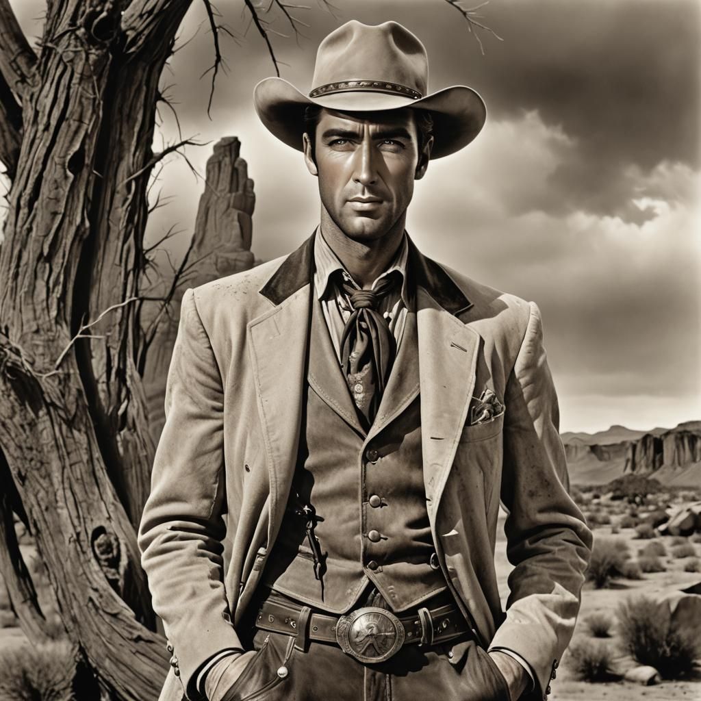 James Stewart as Cowboy in Fantasy Art