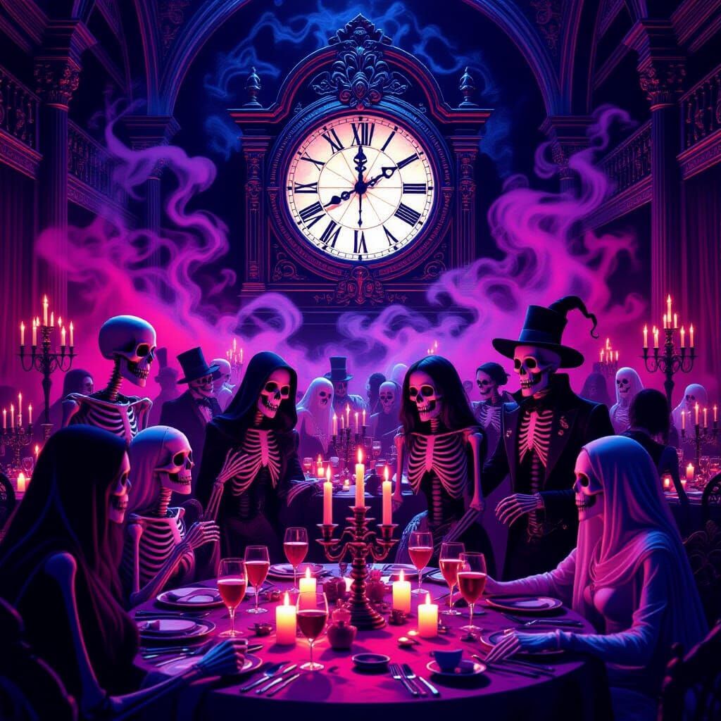 Gothic New Year's Eve Ball with Dancing Undead