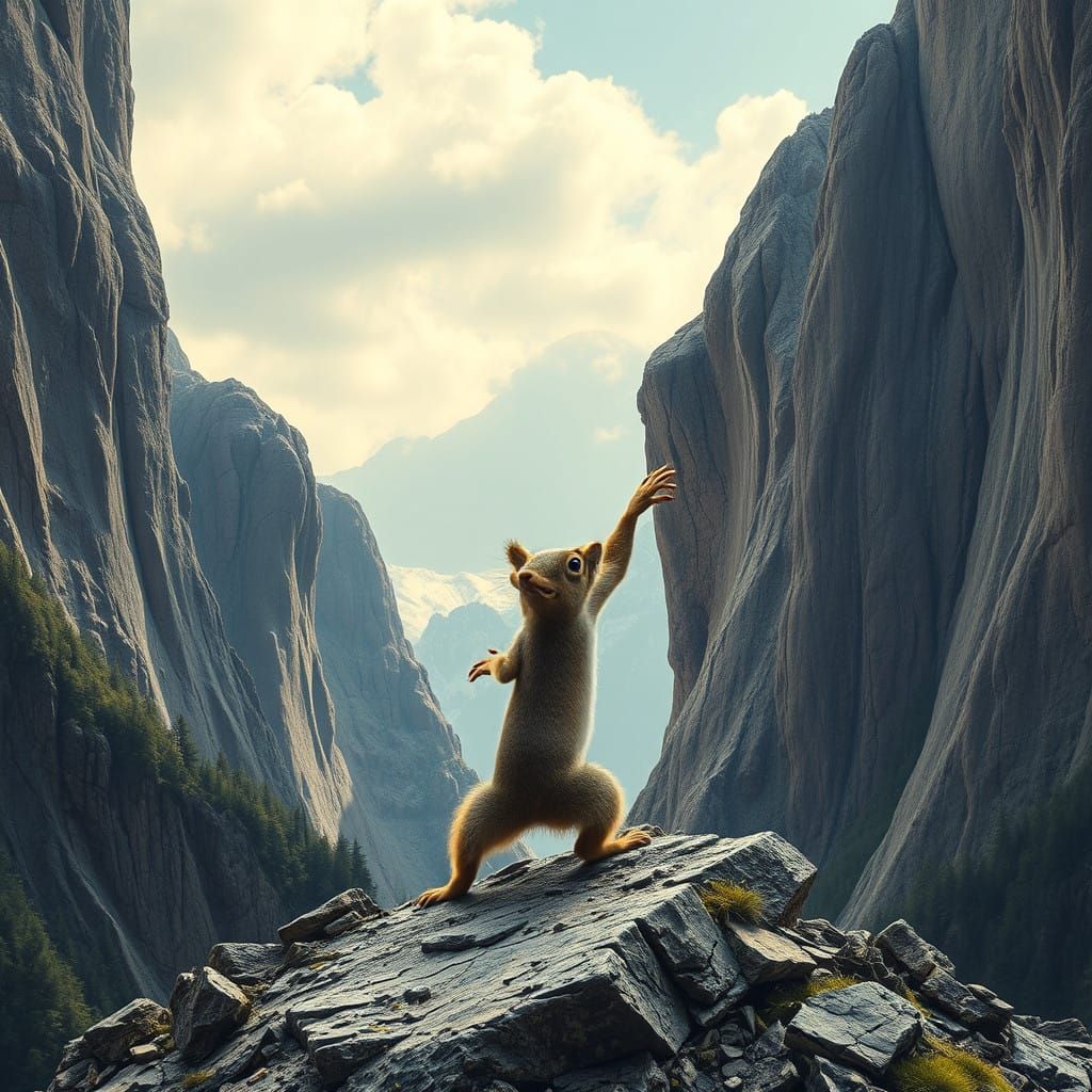 Surreal Sachana: A Squirrel's Cosmic Power