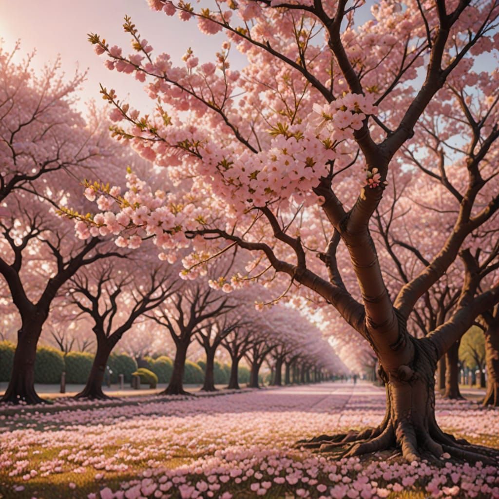 Enchanted Cherry Blossom Tree in Soft Focus