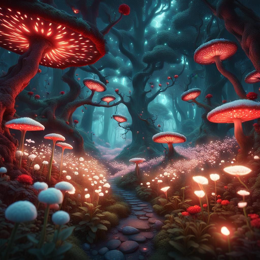 Enchanted Forest with Fairies and Gnomes