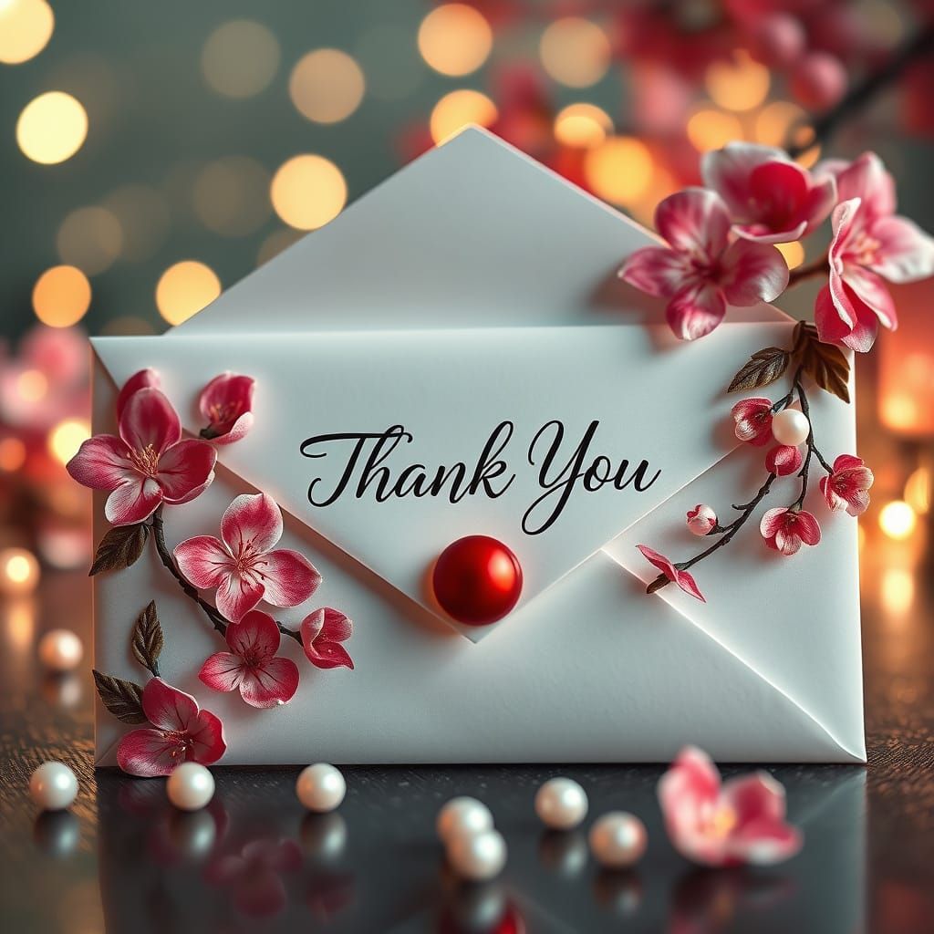 Luxurious Envelope with Delicate Sakura Calligraphy