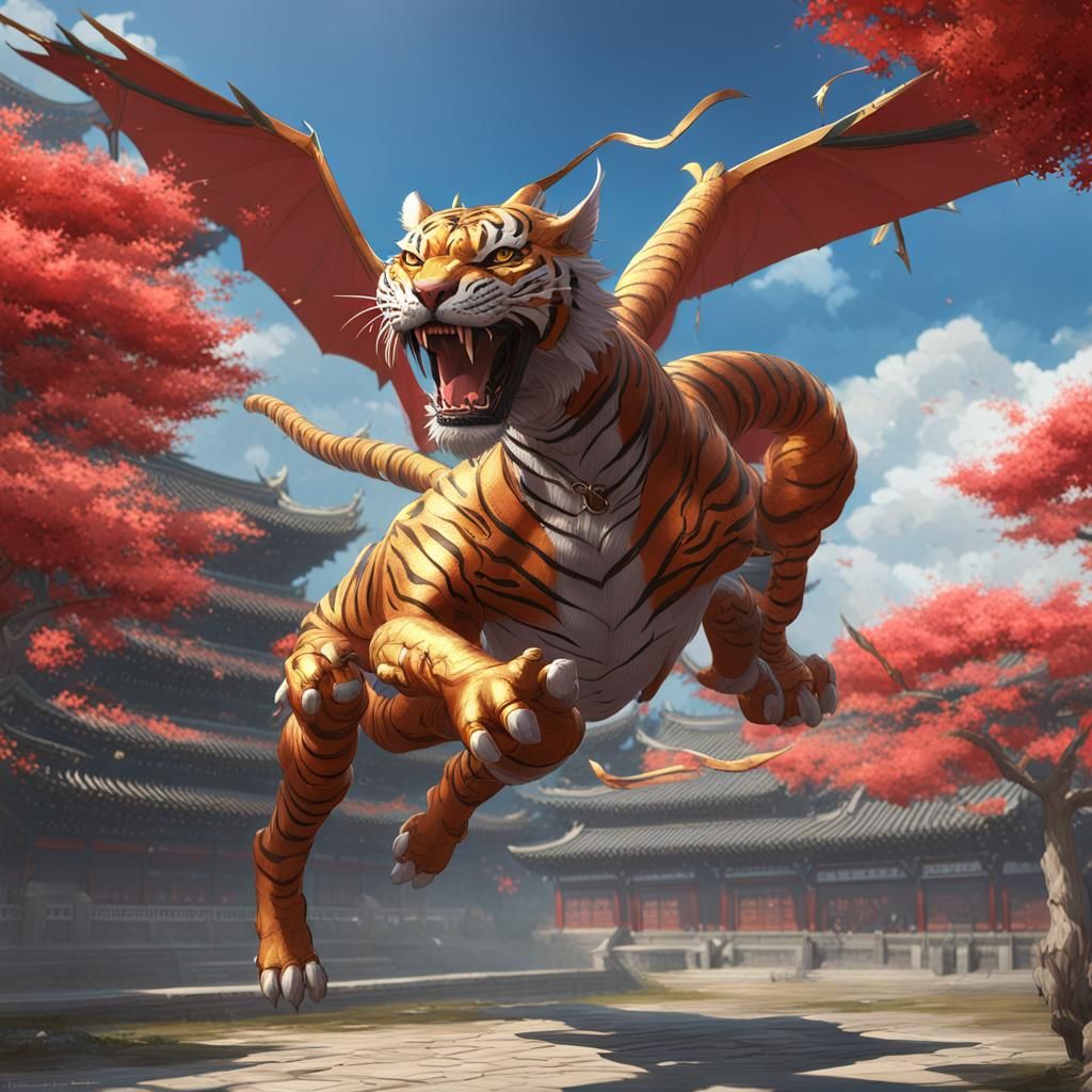 Crouching Dragon and Flying Tiger in 3D Anime Art