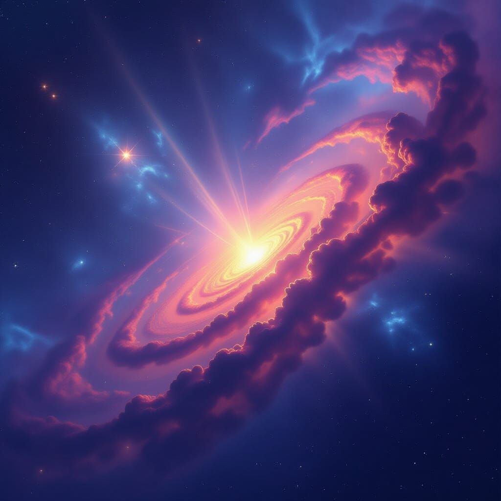 Cosmic Nebula with Swirling Stardust and Celestial Bodies