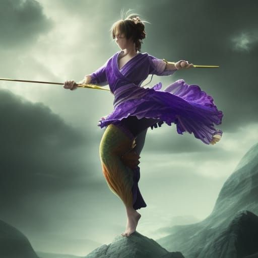 Renaissance Martial Artist in Ultraviolet Light