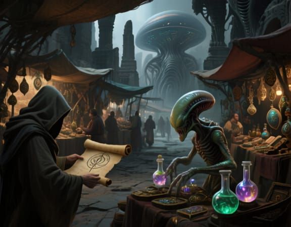 Forbidden Alien Bazaar of Arcane Knowledge