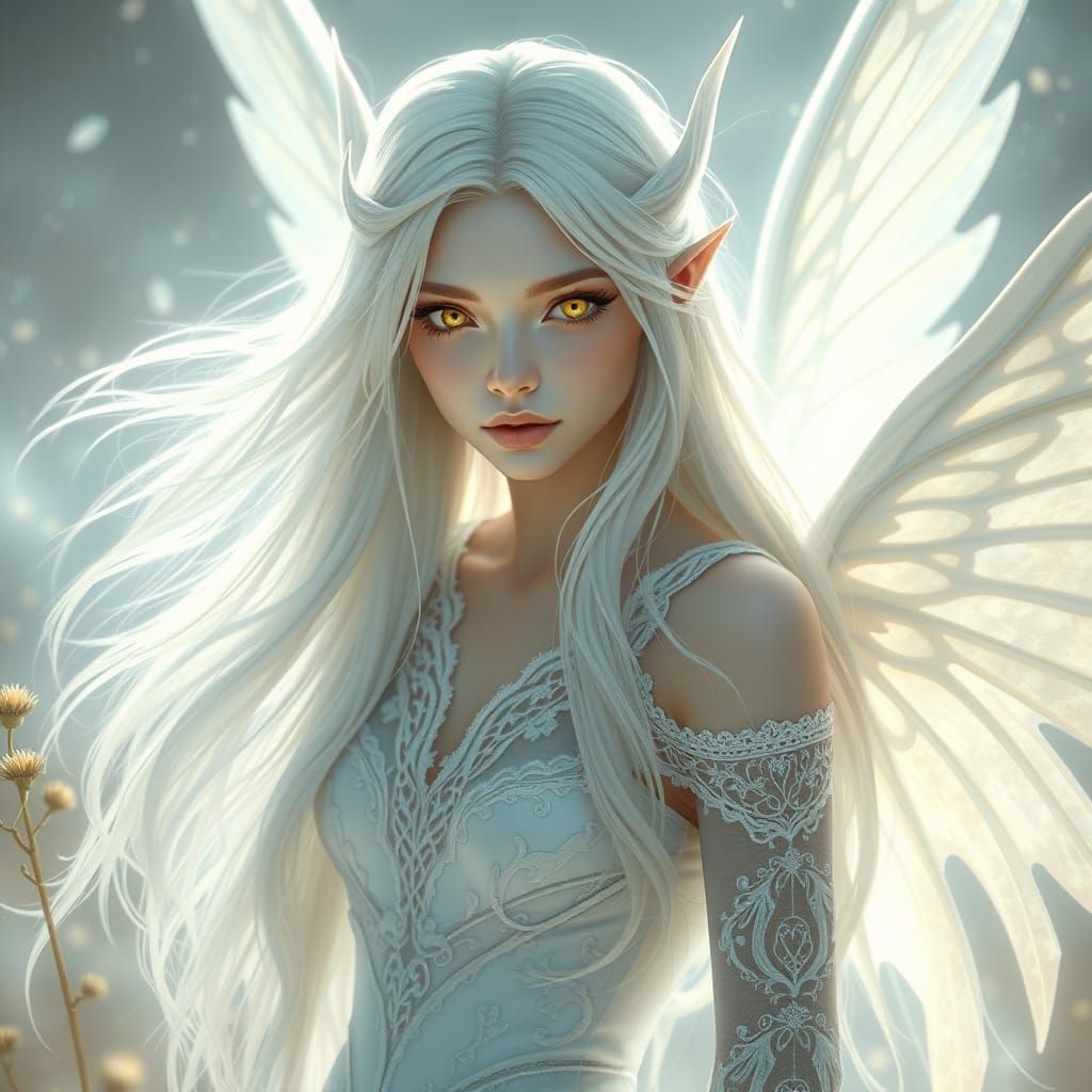 Ethereal Fairy Angel in Shimmering Landscape
