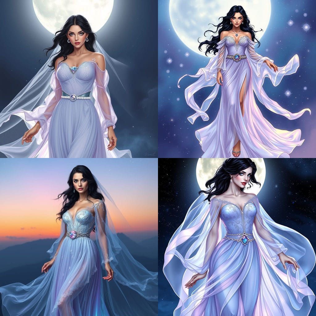 Goddess of the Cosmos in Iridescent Gown
