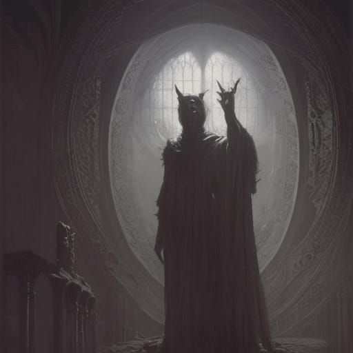 Gothic Horror Werewolf in Dark Academia Style