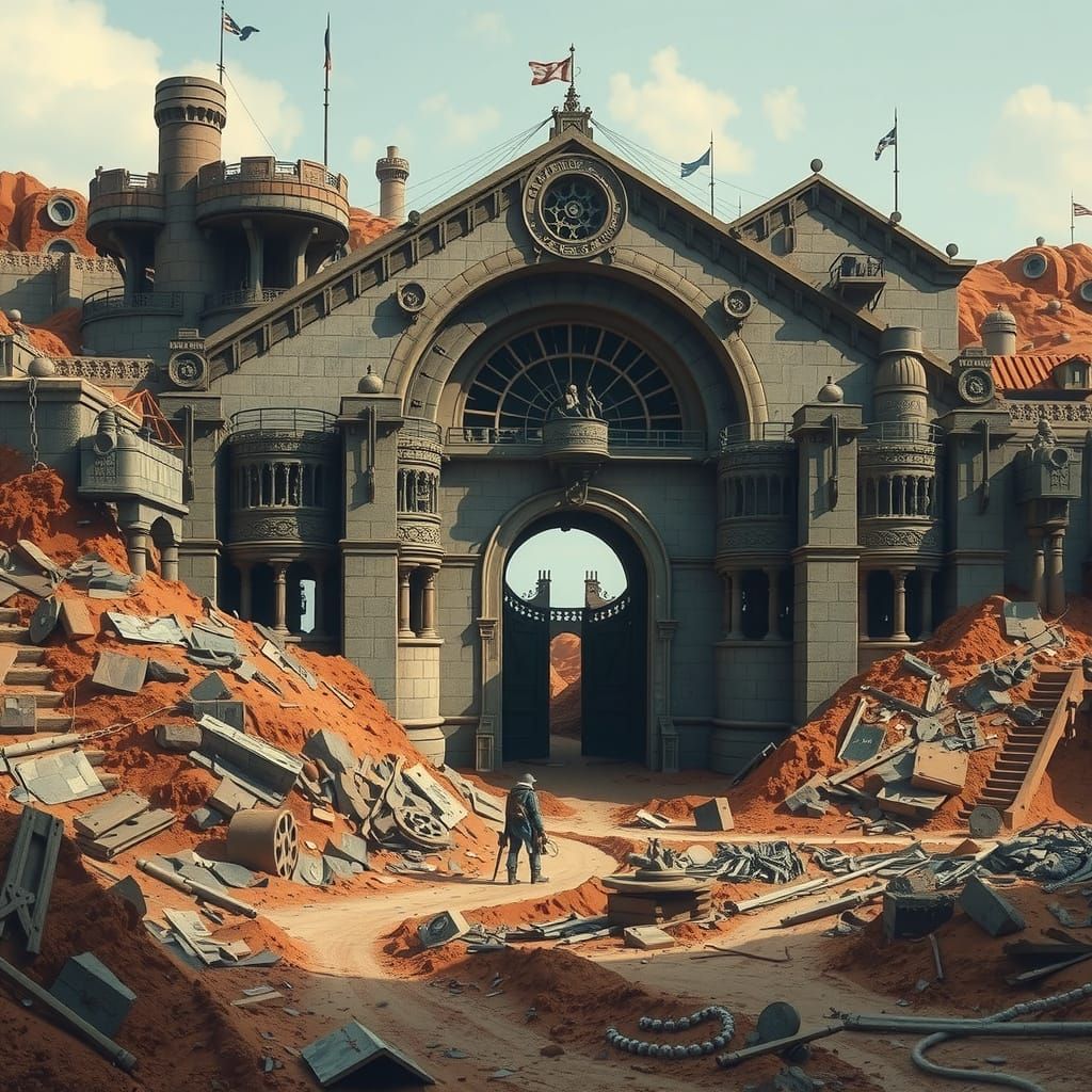 Steampunk Tartarian Building Excavation Portal