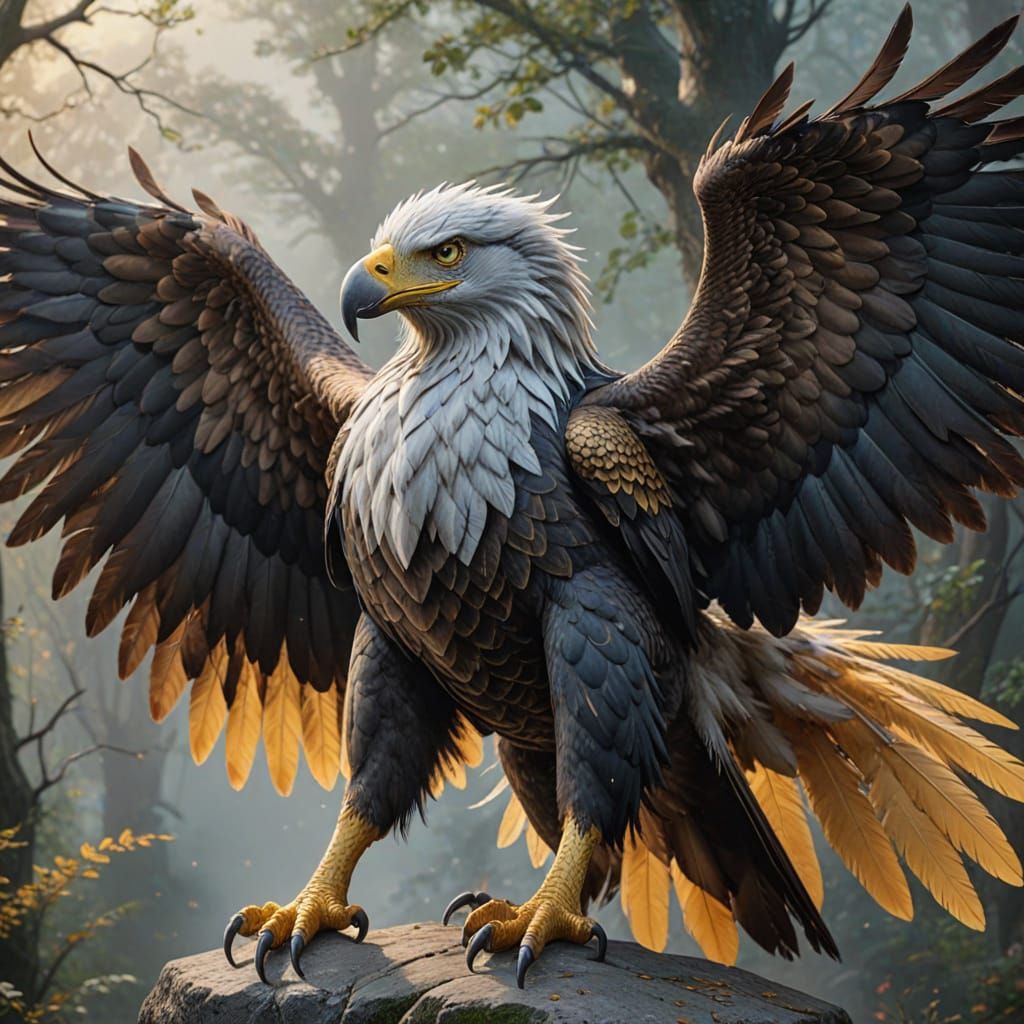 Ethereal Hippogryph in Soft Warm Lighting