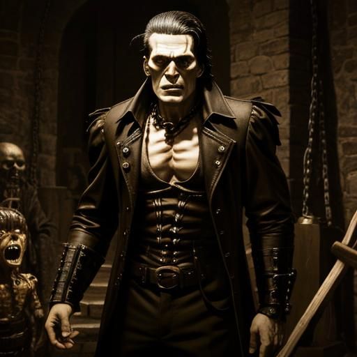 Frankenstein's Monster in Albright's Macabre Style