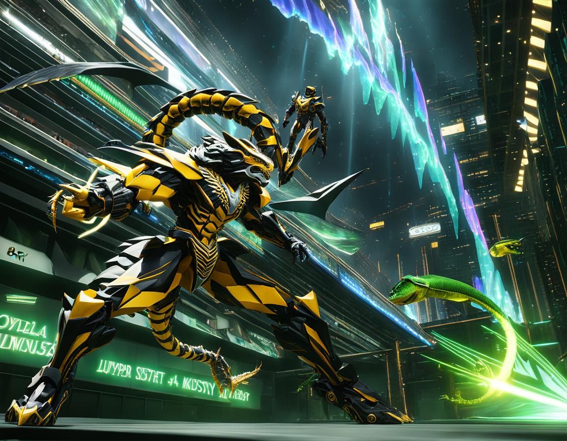 Fantasy Chimera Woman in Attack Position