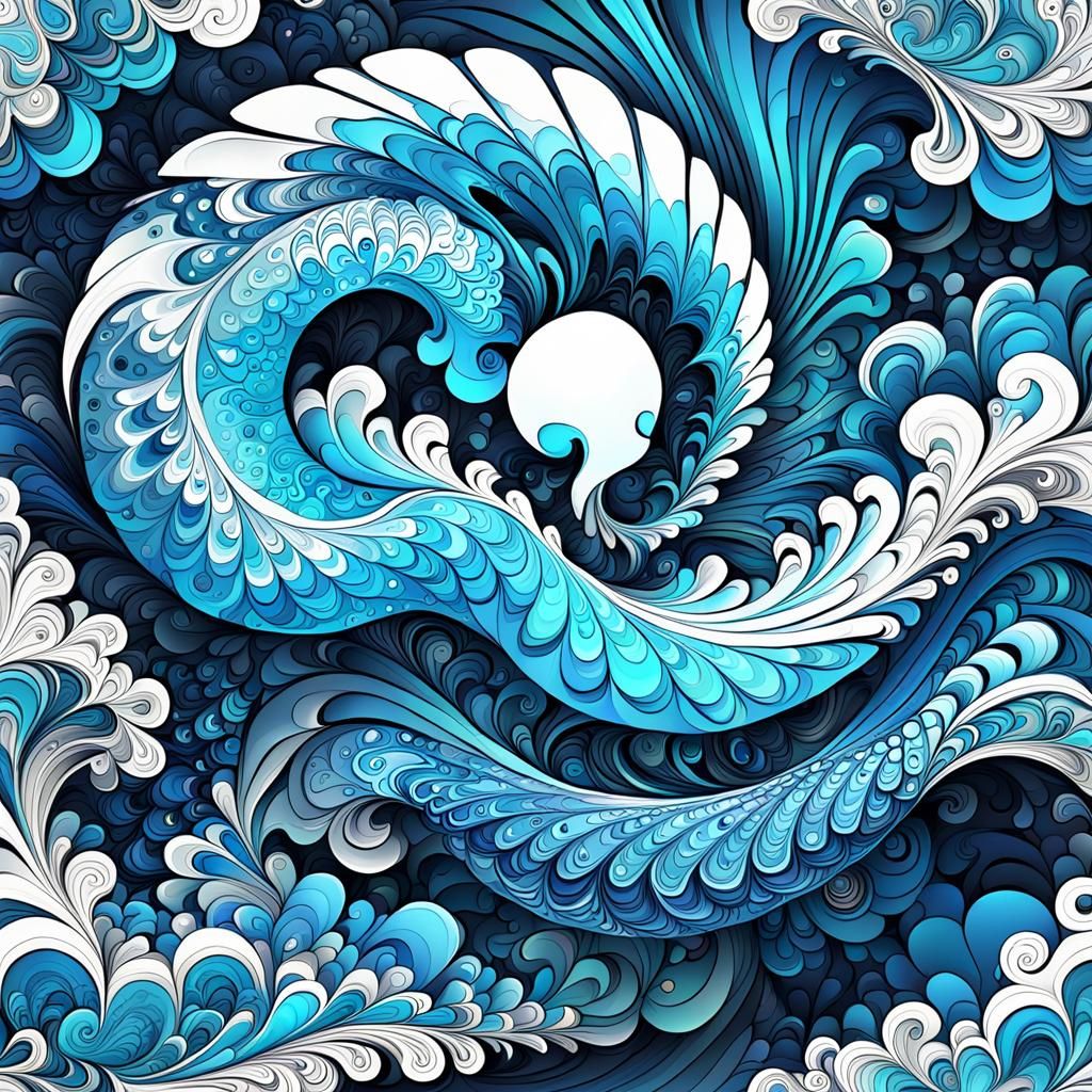 Abstract Genie in Fractal Vector Style