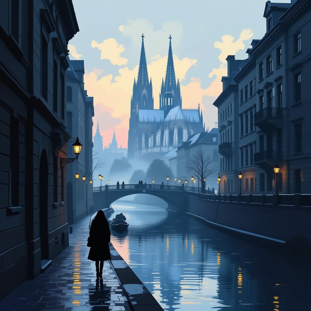 Abstract Cathedral Scene in Kandinsky Style