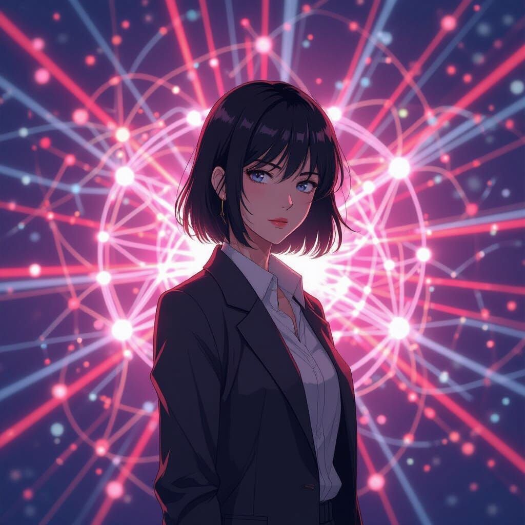 Generative AI Background with Realistic Person in Manga Styl...