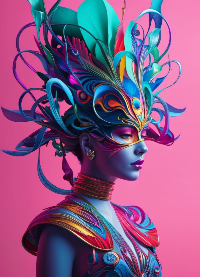 Acrobat Girls in Flying Circus, Digital Art