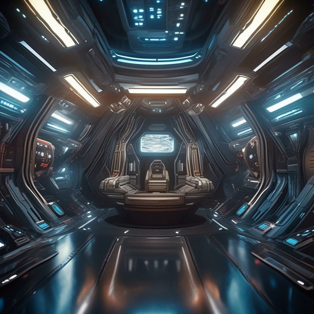 Futuristic Star Trek Spaceship in Photorealistic Detail