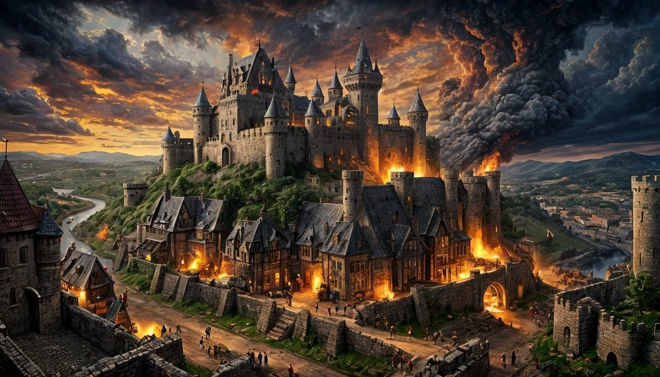 Medieval Castle Under Siege: A Historical Battle