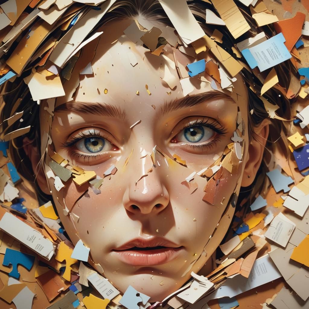 Anxious Mind Fragmentation in Hyperrealistic Surrealism