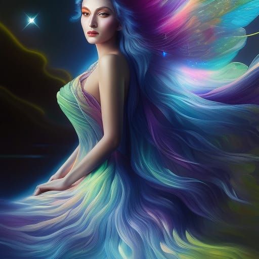 Celestial Stardust Being in Fantasy Digital Art